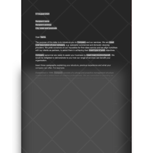 Sales Cold Call Letter