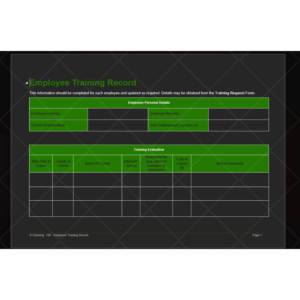 Employee Training Record Form