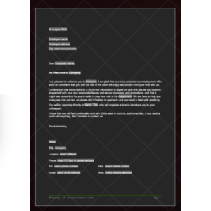 Employee Welcome Letter Template