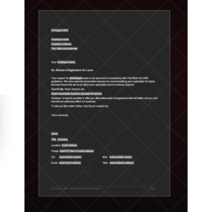 Leave Application Refusal Letter