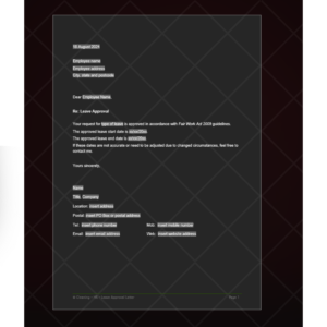 Leave Approval Letter