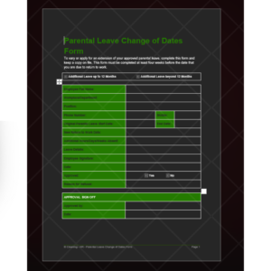 Parental Leave Change of Dates Form