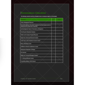 Termination Checklist