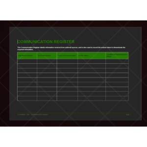 OHS Communication Register Template