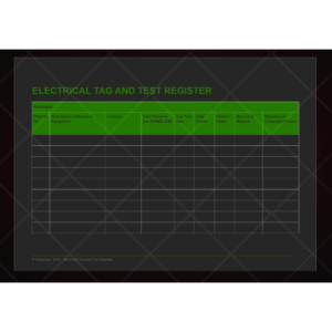 OHS Electrical Tag and Test Register