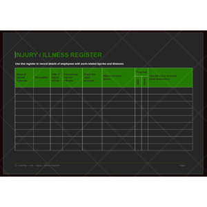 OHS Injury/Illness Register