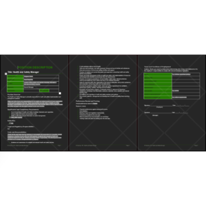 Health and Safety Manager Position Description