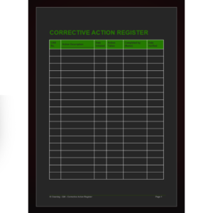Corrective Action Register