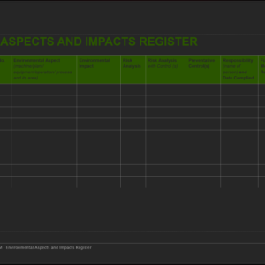 Environmental Aspects and Impacts Register