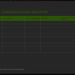 Environmental Compliance Record