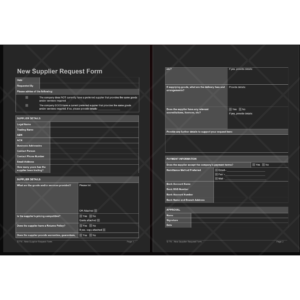 New Supplier Request Form