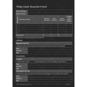 The Petty Cash Voucher Form