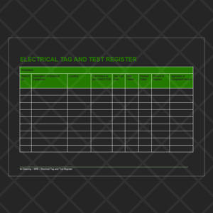 Workplace Health and Safety (WHS) Electrical Tag and Test Register