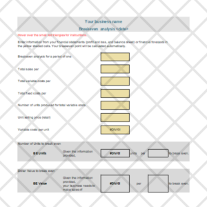 Breakeven Analysis Template