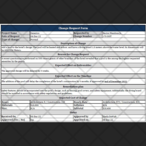 Generic Change Request Template
