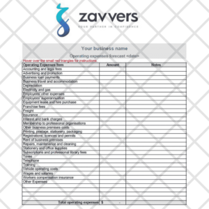 Operating Expenses Forecast Template