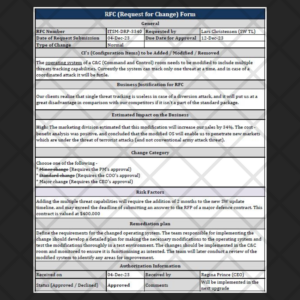 Request for Change Form Template