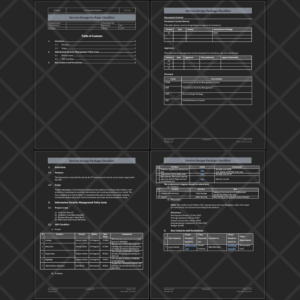 Service Design Package (SDP) Checklist